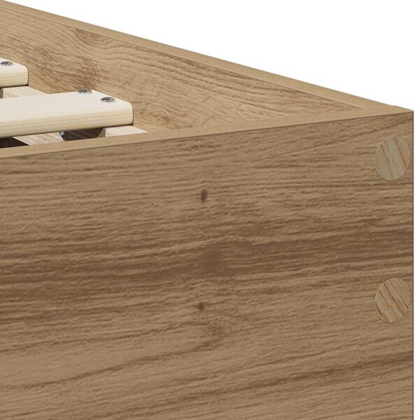 vidaXL Σκελετός Κρεβατιού artisan δρυς 75 x 190 cm Επεξεργασμένο ξύλο