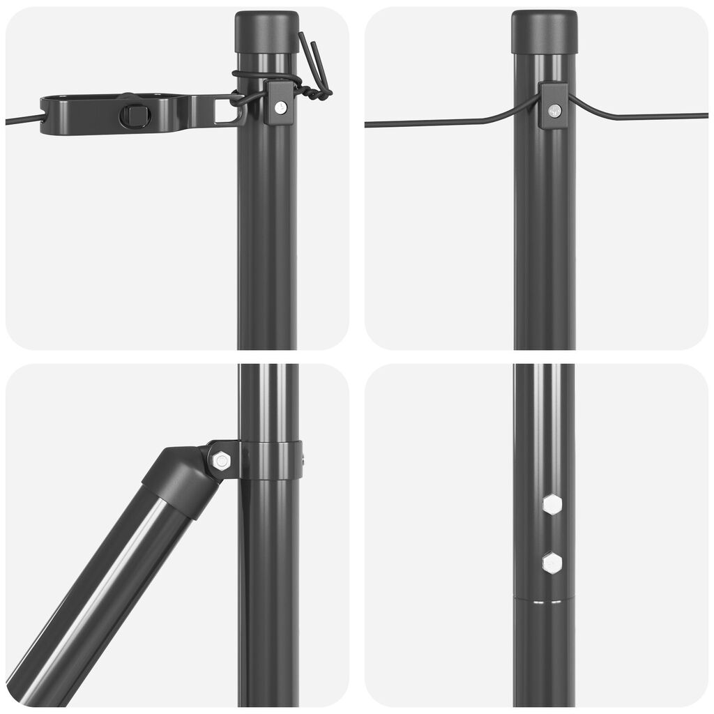 vidaXL Κολόνες Φράχτη 7 τμχ Γκρι Ø32 mm 210 εκ Γαλβανισμένο Ατσάλι