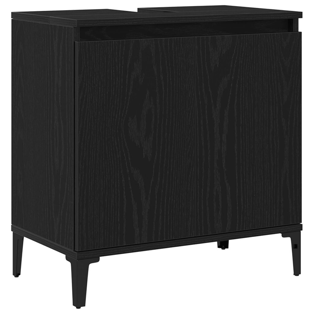 vidaXL Ντουλάπι Wash μαύρη δρυ 58x33x60 εκ. Επεξεργασμένο ξύλο