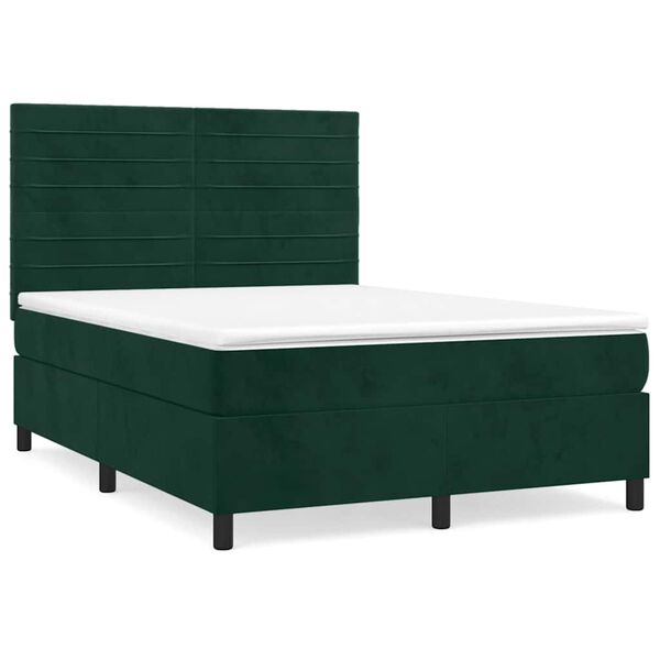 vidaXL &Kappa;&rho;&epsilon;&beta;ά&tau;&iota; Boxspring &mu;&epsilon; &Sigma;&tau;&rho;ώ&mu;&alpha; &Sigma;&kappa;&omicron;ύ&rho;&omicron; &Pi;&rho;ά&sigma;&iota;&nu;&omicron; 140x190&epsilon;&kappa;. &Beta;&epsilon;&lambda;&omicron;ύ&delta;&iota;&nu;&omicron;