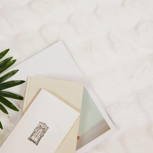 vidaXL Ψεύτικη κουβέρτα από κουνέλι 4 pcs Λευκό 240 x 270 εκ.