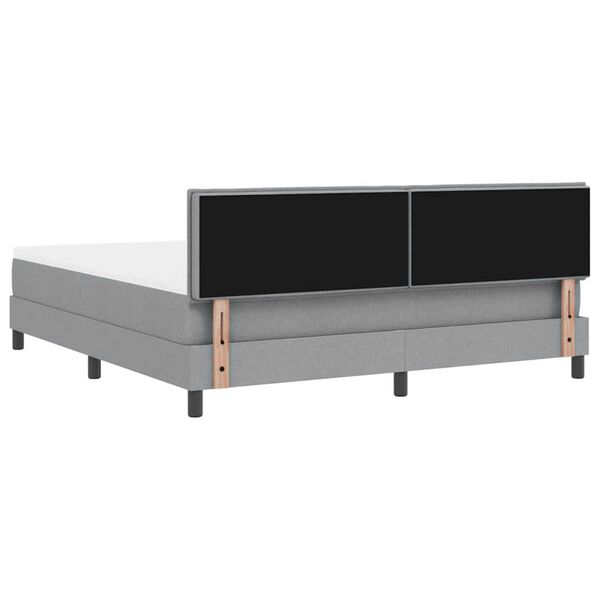 vidaXL Κρεβάτι box spring με στρώμα Ανοιχτό γκρι 180 x 200 cm ύφασμα