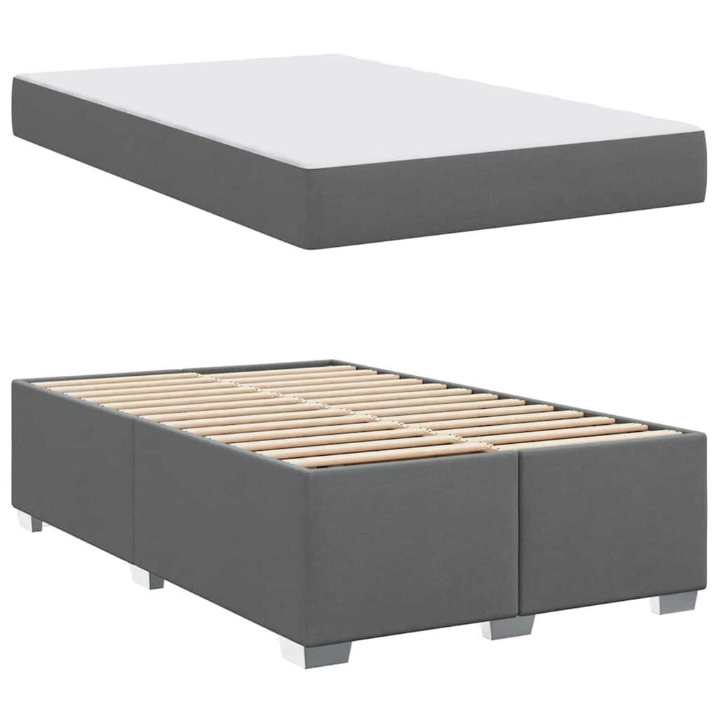 vidaXL Σκελετός Κρεβατιού Σκούρο γκρι 120 x 190 cm ύφασμα