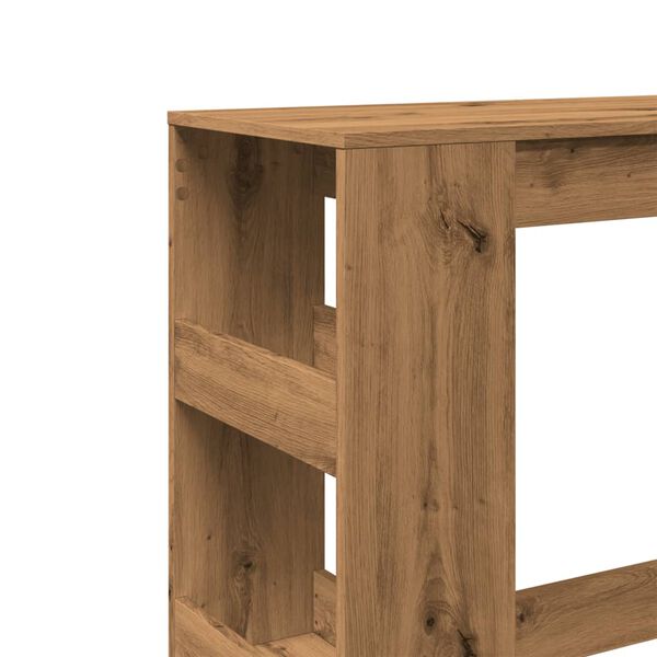 vidaXL Τραπέζι Μπαρ με Ράγες Δρυς 90x40x103,5 εκ. Επεξεργ. Ξύλο