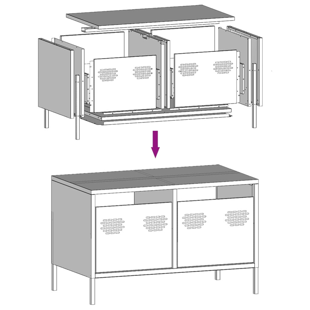 vidaXL Έπιπλο Τηλεόρασης Μουσταρδί 68x39x43,5 εκ. Ατσάλι Ψυχρής Έλασης