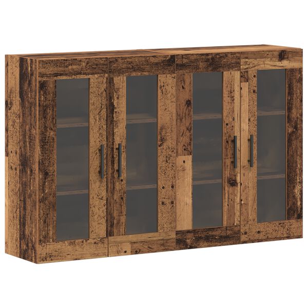 vidaXL Ντουλάπια Τοίχου 2 pcs Παλαιό ξύλο 69.5 x 34 x 90 εκ.