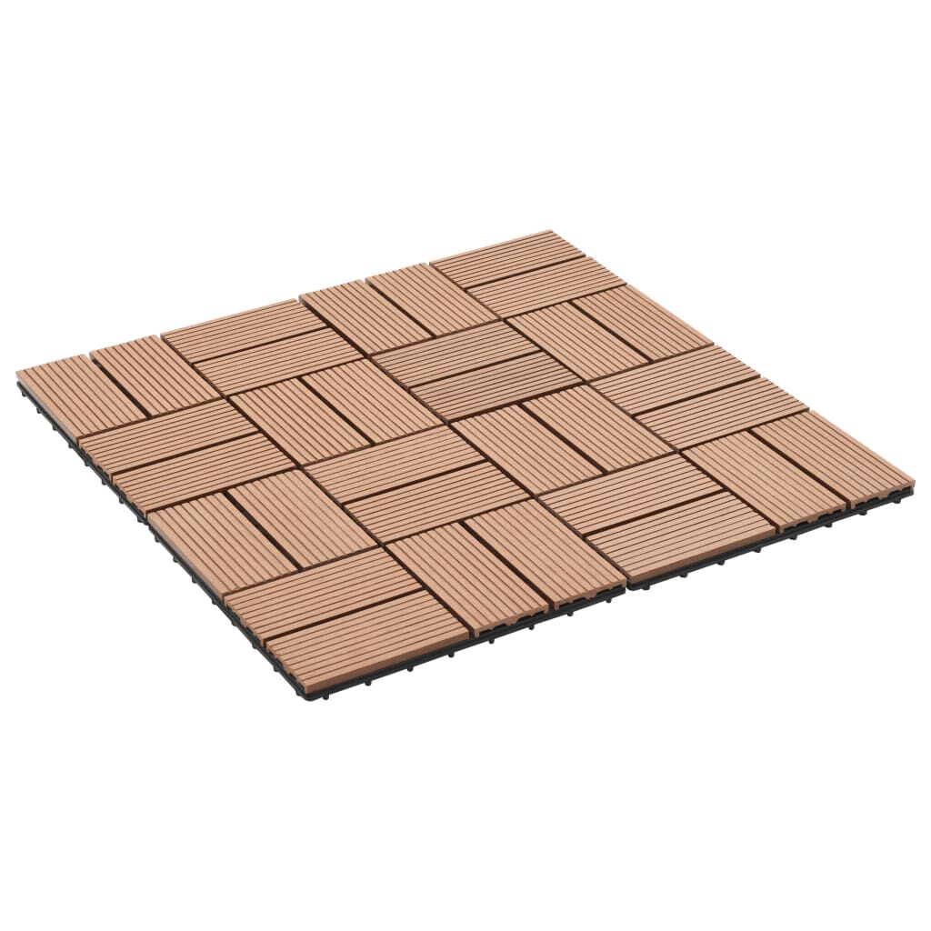 vidaXL Πλακάκια Deck 11 τεμ. Καφέ 30 x 30 εκ. 1 μ² από WPC