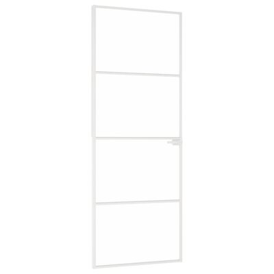 vidaXL Εσωτερική Πόρτα Λευκή 76x201,5 εκ. Ψημένο Γυαλί&Λεπτό Αλουμίνιο