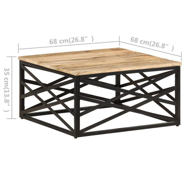 vidaXL Τραπεζάκι Σαλονιού 68 x 68 x 35 εκ. από Μασίφ Ξύλο Μάνγκο