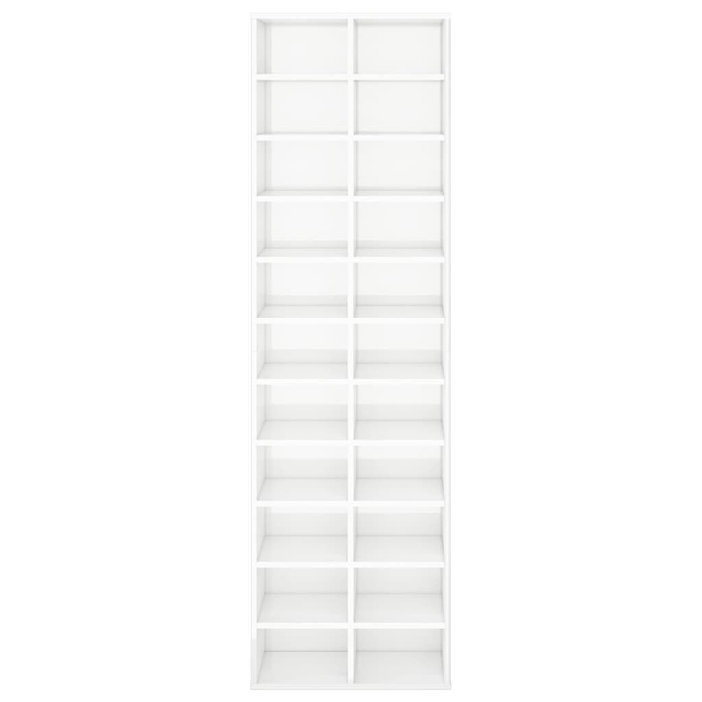 vidaXL Παπουτσοθήκη Γυαλιστερό Λευκό 54 x 34 x 183 εκ. από Επεξ. Ξύλο