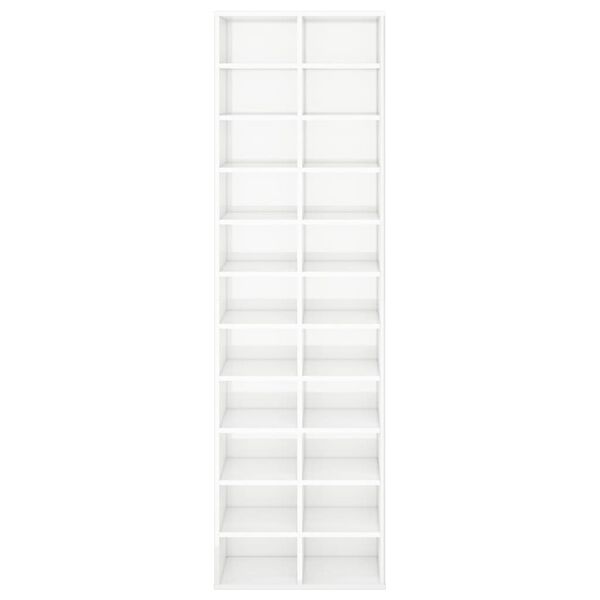 vidaXL Παπουτσοθήκη Γυαλιστερό Λευκό 54 x 34 x 183 εκ. από Επεξ. Ξύλο