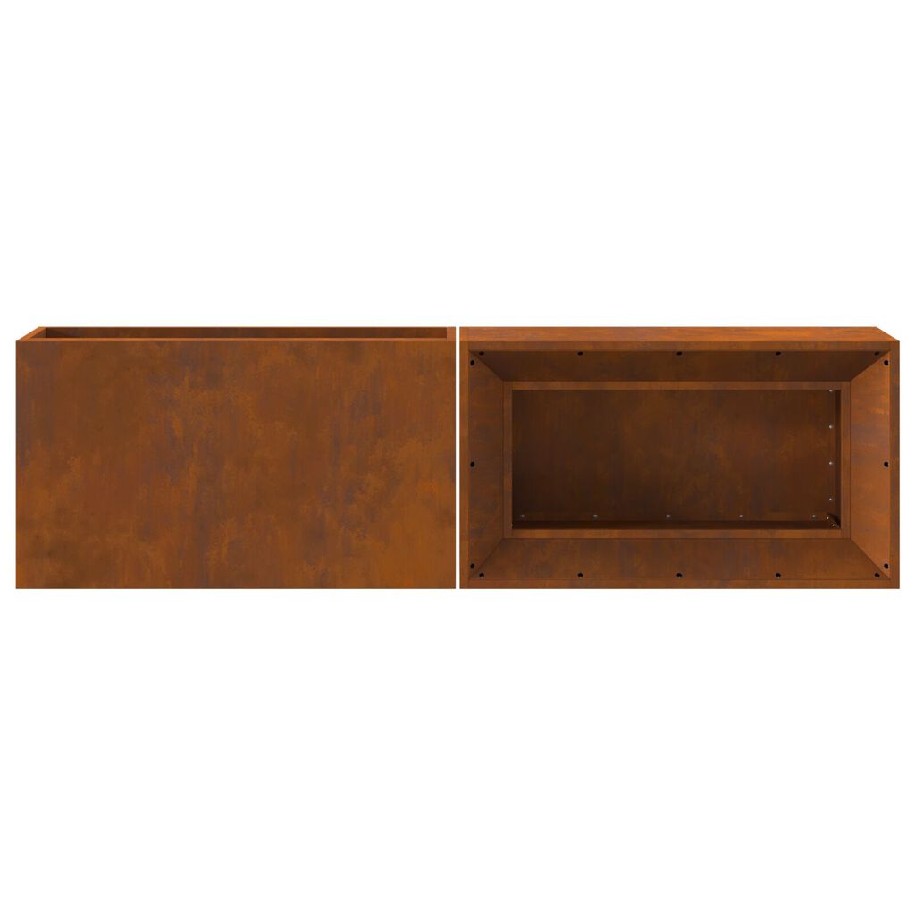 vidaXL Φούρνος με αποθήκευση ξύλων 160x45x35 εκ από weathering steel