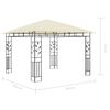 vidaXL Κιόσκι με Σήτα και Φωτάκια LED Κρεμ 3 x 3 x 2,73 μ.