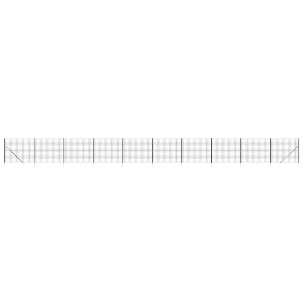 vidaXL Συρματόπλεγμα Περίφραξης Ανθρακί 1,8 x 25 μ. με Καρφωτές Βάσεις