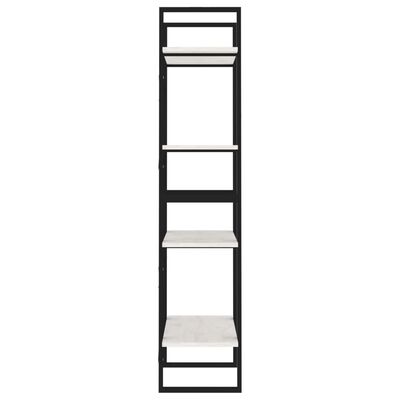 vidaXL Βιβλιοθήκη με 4 Ράφια Λευκή 60x30x140 εκ. από Μασίφ Ξύλο Πεύκου