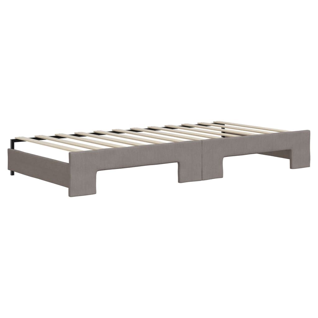 vidaXL Καναπές Κρεβάτι Συρόμενος Taupe 90x200 εκ. Ύφασμα & Συρτάρια