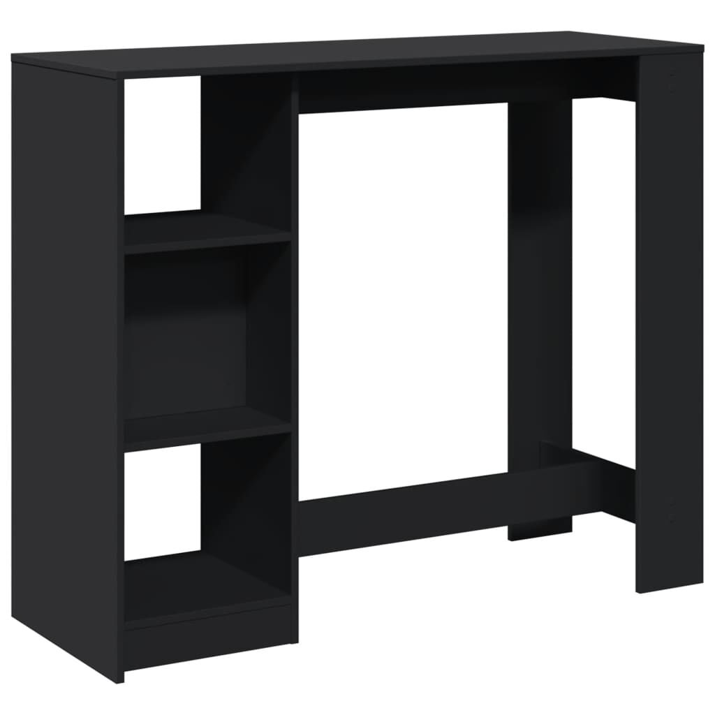 vidaXL Τραπέζι Κονσόλα με Ράφι Μαύρο 124x46x103,5 εκ. Επεξεργ. Ξύλο