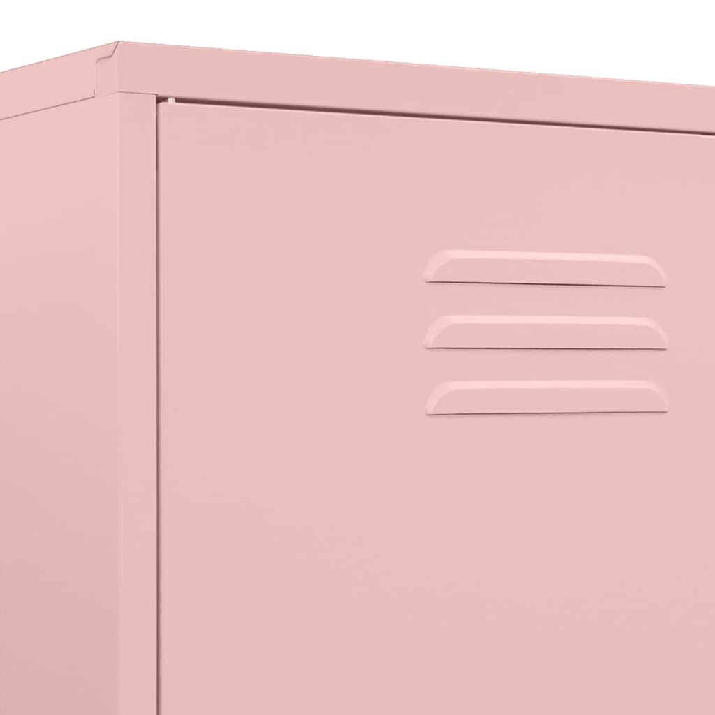 vidaXL Ντουλάπα Ροζ 90 x 50 x 180 εκ. από Ατσάλι