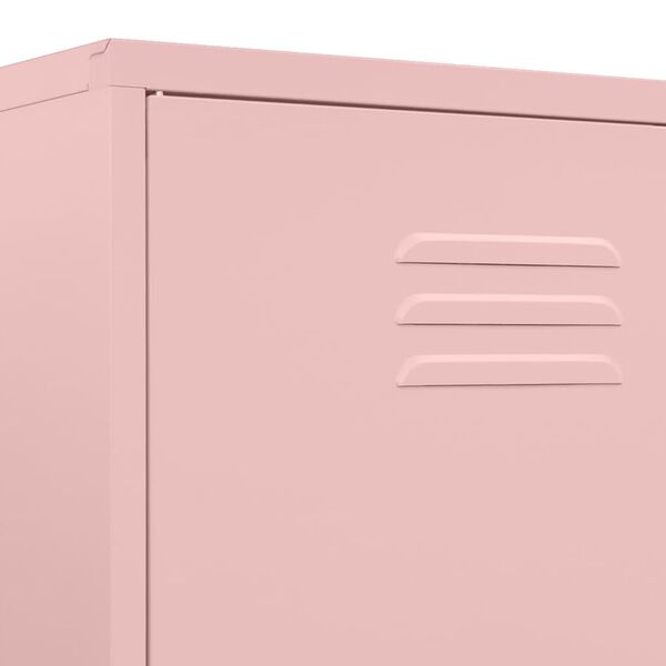 vidaXL Ντουλάπα Ροζ 90 x 50 x 180 εκ. από Ατσάλι