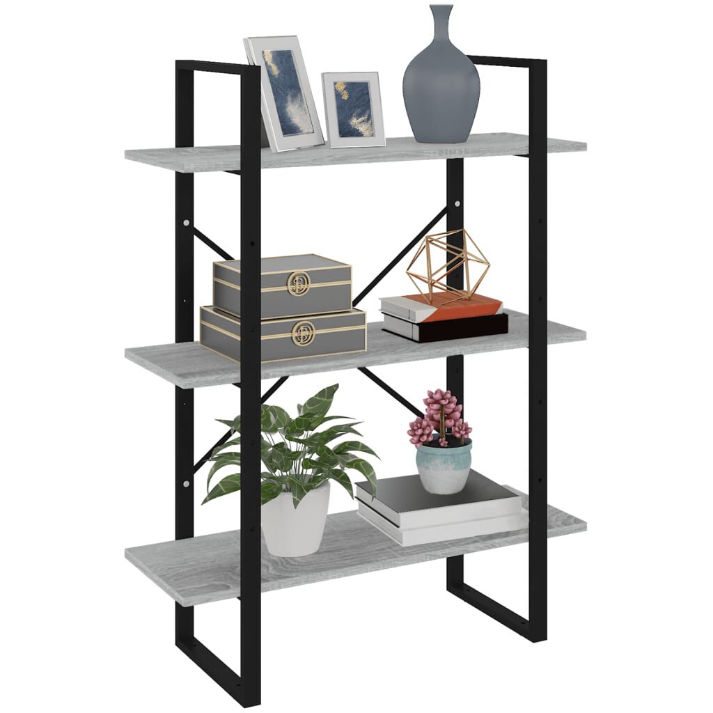 vidaXL Βιβλιοθήκη Γκρι Sonoma 80x30x105 εκ. από Επεξεργασμένο Ξύλο