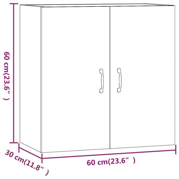 vidaXL Ντουλάπι Τοίχου Μαύρο 60 x 31 x 60 εκ. από Επεξεργασμένο Ξύλο