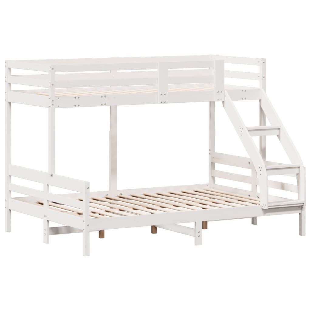 vidaXL Κουκέτα 80x200/140x200 εκ. Λευκό από Μασίφ Ξύλο Πεύκου