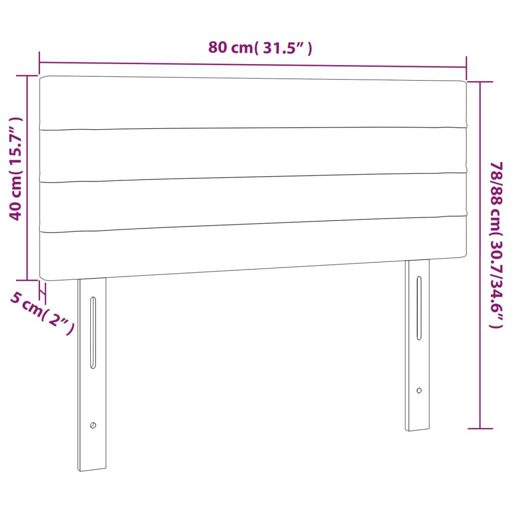 vidaXL Κεφαλάρι Κρεβατιού Σκούρο Καφέ 80 x 5 x 78/88 εκ. Υφασμάτινο