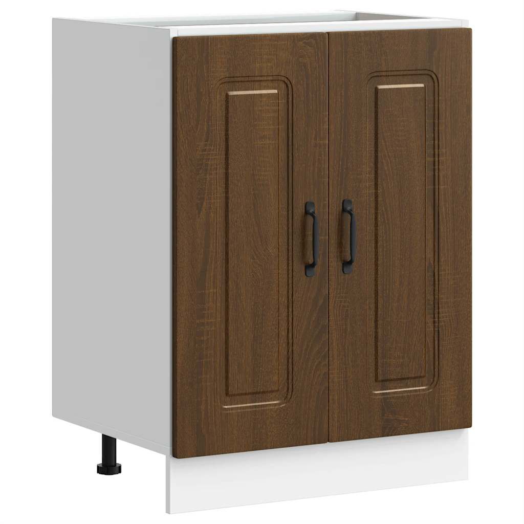 vidaXL Ντουλάπι βάσης νεροχύτη Kalmar Καφέ δρυς 60x46x81,5 εκ.