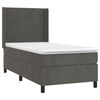 vidaXL Κρεβάτι Boxspring με Στρώμα & LED Σκ. Γκρι 80x200 εκ. Βελούδινο