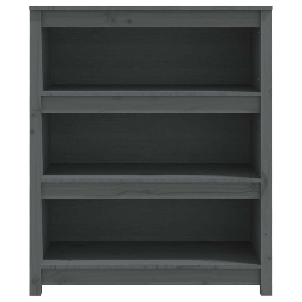 vidaXL Βιβλιοθήκη Γκρι 80x35x97 εκ. από Μασίφ Ξύλο Πεύκου