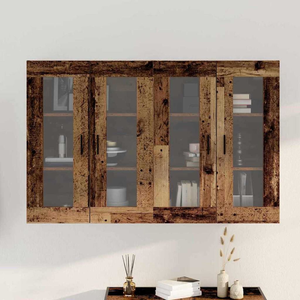 vidaXL Ντουλάπια Τοίχου 2 pcs Παλαιό ξύλο 69.5 x 34 x 90 εκ.