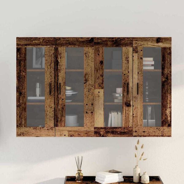 vidaXL Ντουλάπια Τοίχου 2 pcs Παλαιό ξύλο 69.5 x 34 x 90 εκ.