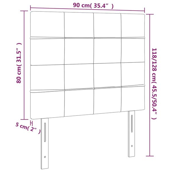 vidaXL Κεφαλάρια Κρεβατιού 2 τεμ. Σκ. Γκρι 90x5x78/88 εκ. Υφασμάτινο