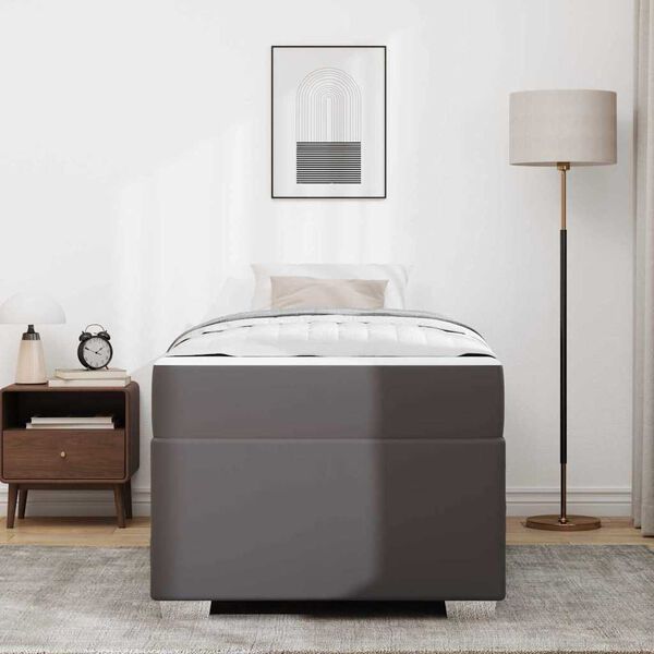 vidaXL Σκελετός Κρεβατιού Γκρι 100 x 200 cm Τεχνητό δέρμα