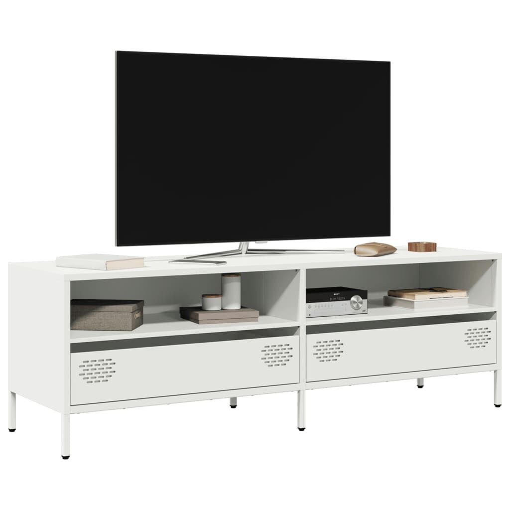 vidaXL Έπιπλο Τηλεόρασης Λευκό 135x39x43,5 εκ. Ατσάλι Ψυχρής Έλασης