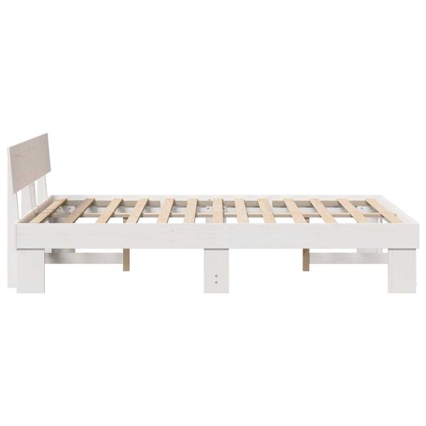 vidaXL Σκελετός Κρεβατιού Λευκό 120 x 200 cm Συμπαγές ξύλο πεύκου