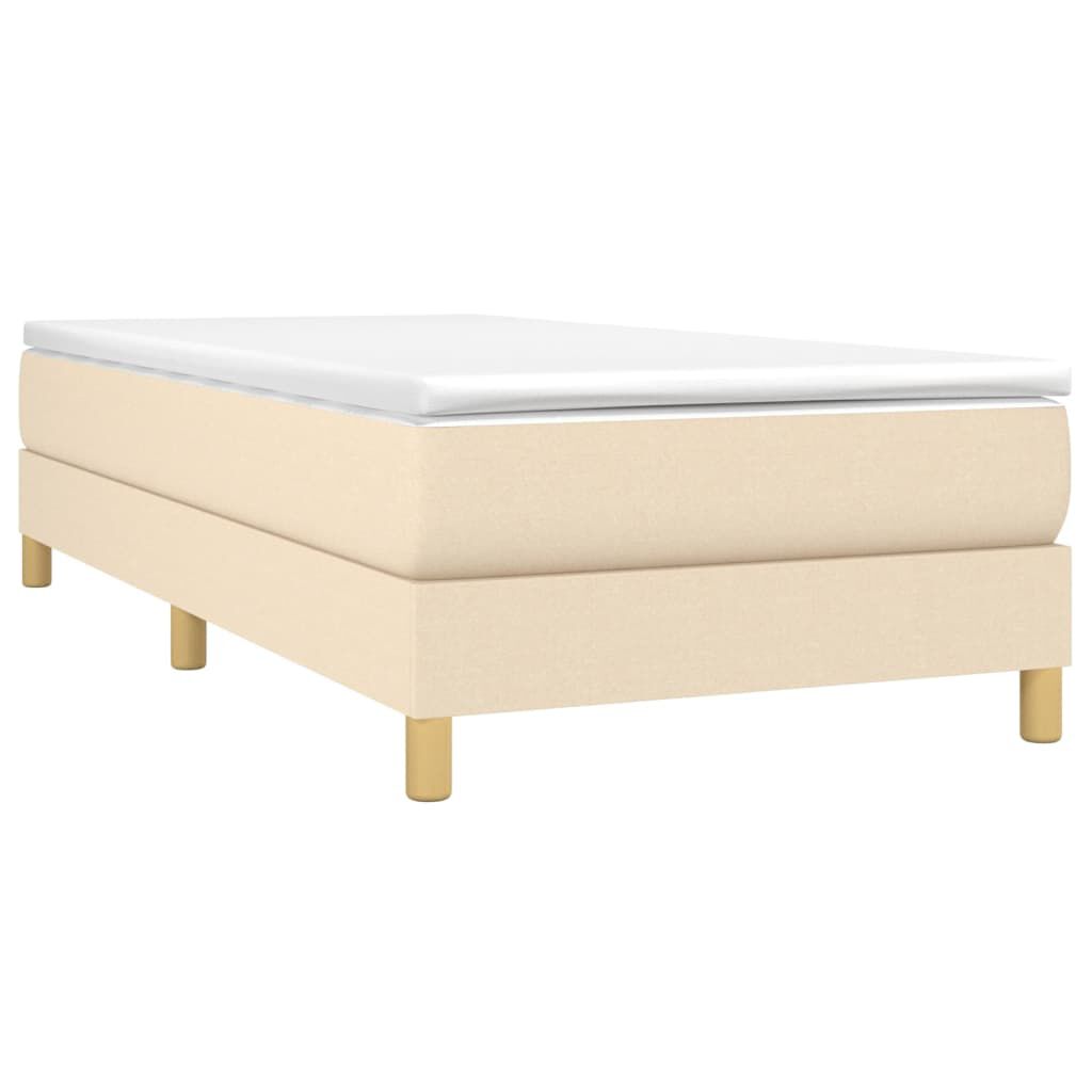 vidaXL Κρεβάτι Boxspring με Στρώμα Κρεμ 100 x 200 εκ. Υφασμάτινο
