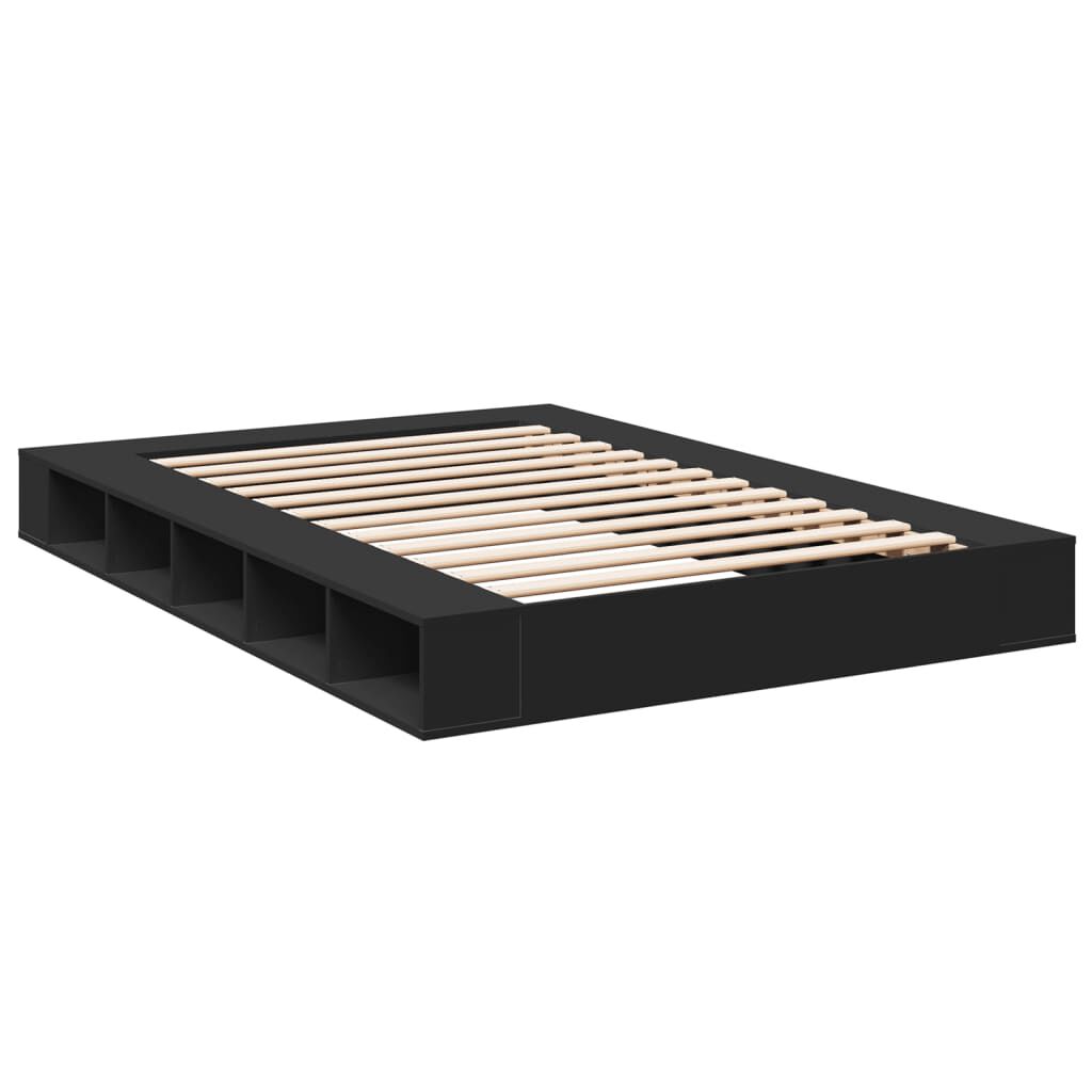 vidaXL Πλαίσιο Κρεβατιού Μαύρο 140x200 εκ. Επεξεργ. Ξύλο