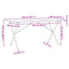 vidaXL Τραπέζι Τραπεζαρίας Πλαίσιο X Μασίφ Πεύκο/Ατσάλι
