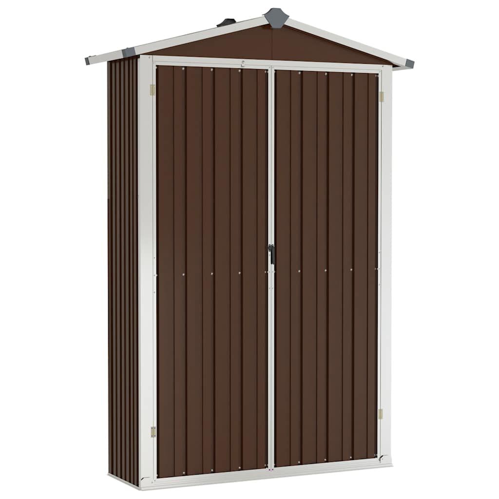 vidaXL Αποθήκη Κήπου Καφέ 116x45x175 εκ. από Γαλβανισμένο Ατσάλι