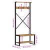 vidaXL Ράφι για ρούχα 80x40x190 cm Στερεό ακατέργαστο ξύλο Mango