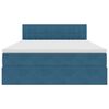 vidaXL Κρεβάτι Αποθήκης με στρώμα Σκούρο Μπλε 140 x 190 cm Βελούδο