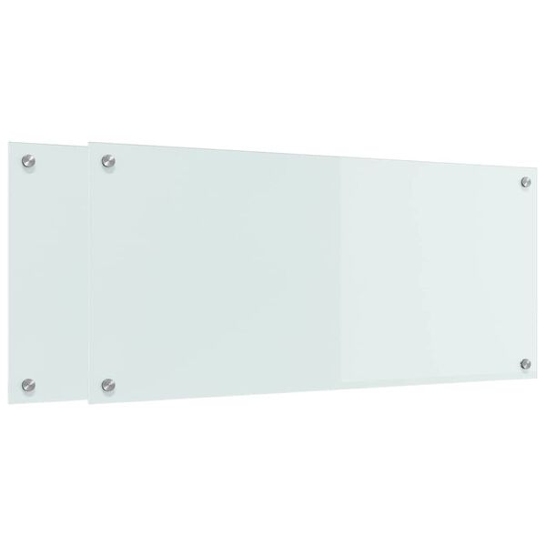 vidaXL Πίσω Πάνελ Κουζίνας Λευκό 90 x 40 cm σκληρυμένο γυαλί