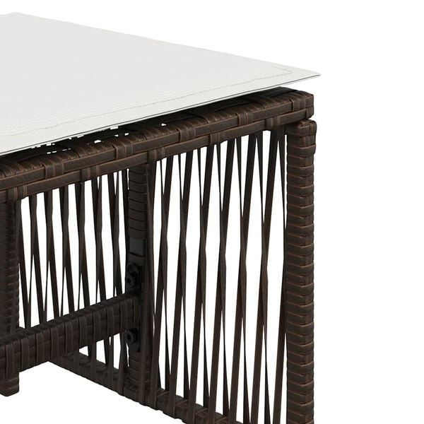 vidaXL Σκαμπό Κήπου 4 τεμ. Καφέ 41x41x36 εκ. Συνθ. Ρατάν με Μαξιλάρια
