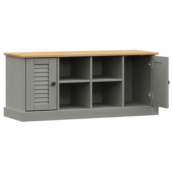 vidaXL Παπουτσοθήκη VIGO Γκρι 106 x 35 x 45 εκ. από Μασίφ Ξύλο Πεύκου