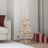 vidaXL Χριστουγεννιάτικα Δέντρα Φυσικό 120 cm Μασίφ ξύλο πεύκου