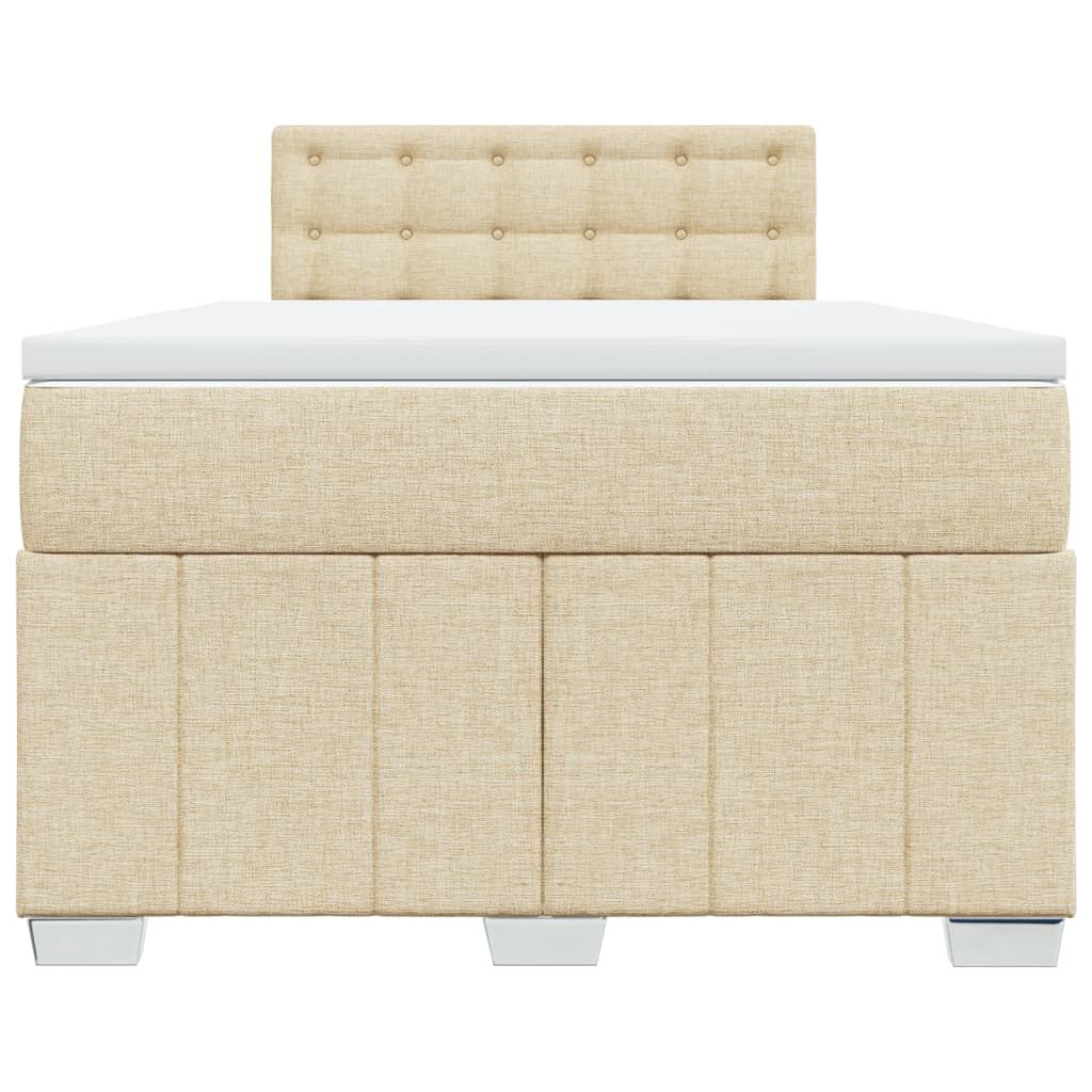 vidaXL Κρεβάτι Boxspring με Στρώμα Κρεμ 120x190 εκ. Υφασμάτινο