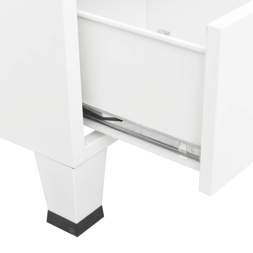 vidaXL Ντουλάπα Βιομηχανική Λευκή 90 x 50 x 180 εκ. Μεταλλική