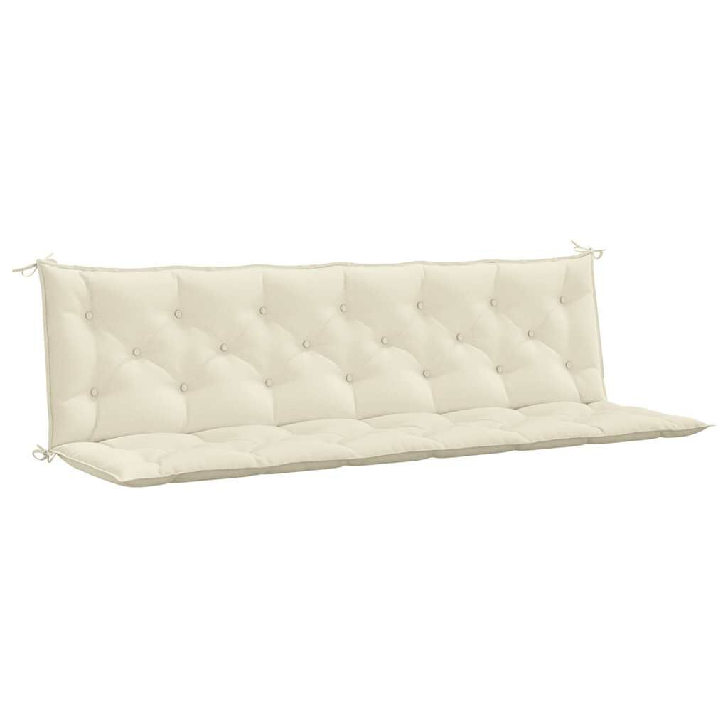 vidaXL Μαξιλάρι Πάγκου Κήπου Λευκό 200x(50+50)x7 εκ. Ύφασμα Oxford