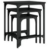 vidaXL Τραπεζάκια Ζιγκόν 3 τεμ. Μαύρα από Επεξεργασμένο Ξύλο